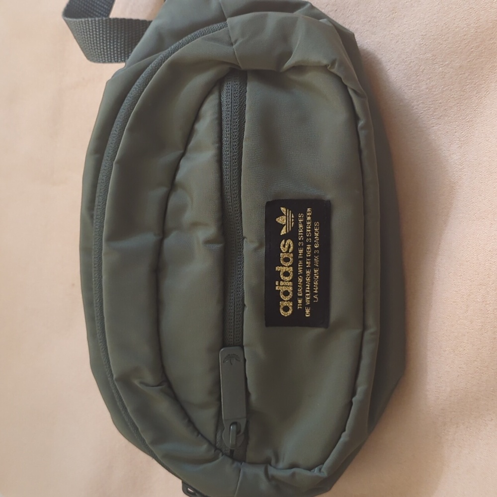 Adidas army green belt bag